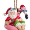Kurt Adler Beach Santa Sitting On A Flamingo Float Ornament -Christmas Decoration Shop 010535A 28827.1627474216