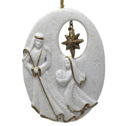 Glittered Holy Family Ornament