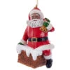 Kurt Adler Black Santa Going Down Chimney Ornament -Christmas Decoration Shop 017606A Kurt Adler Black Santa Going Down Chimney Ornament 89079.1652211297
