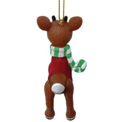 Rudolph Wearing Red Sweater Ornament -Christmas Decoration Shop 019763 Rudolph In Red Sweater Ornament 4 91586.1659013907