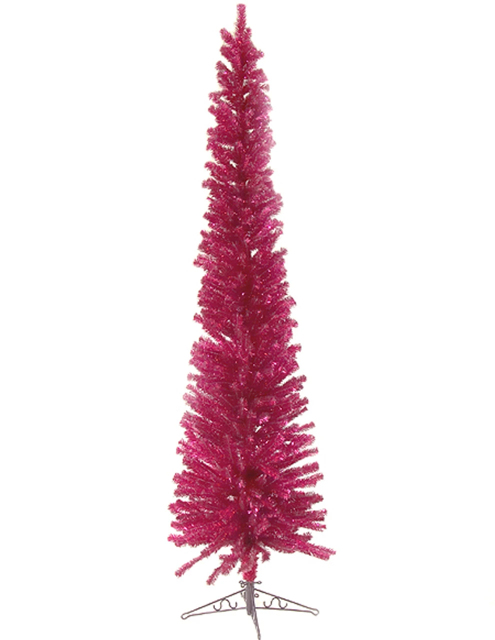 7.5' Medium Raspberry Tinsel Artificial Christmas Tree - Unlit 3 7.5' Medium Raspberry Tinsel Artificial Christmas Tree - Unlit