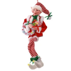 Large Bendable Candy Elf Ornament