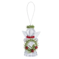 Teeny Mistletoe Angel W/Bells Ornament