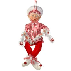 Bendable Peppermint Chef Elf Ornament