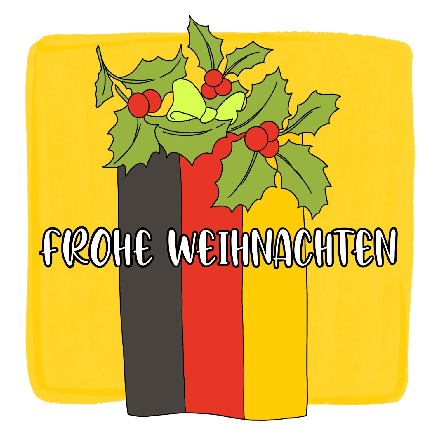 Kiwi Merry Christmas German Flag Colors Confetti-exploding Greetings Card 4 Kiwi Merry Christmas German Flag Colors Confetti-exploding Greetings Card - Image 2