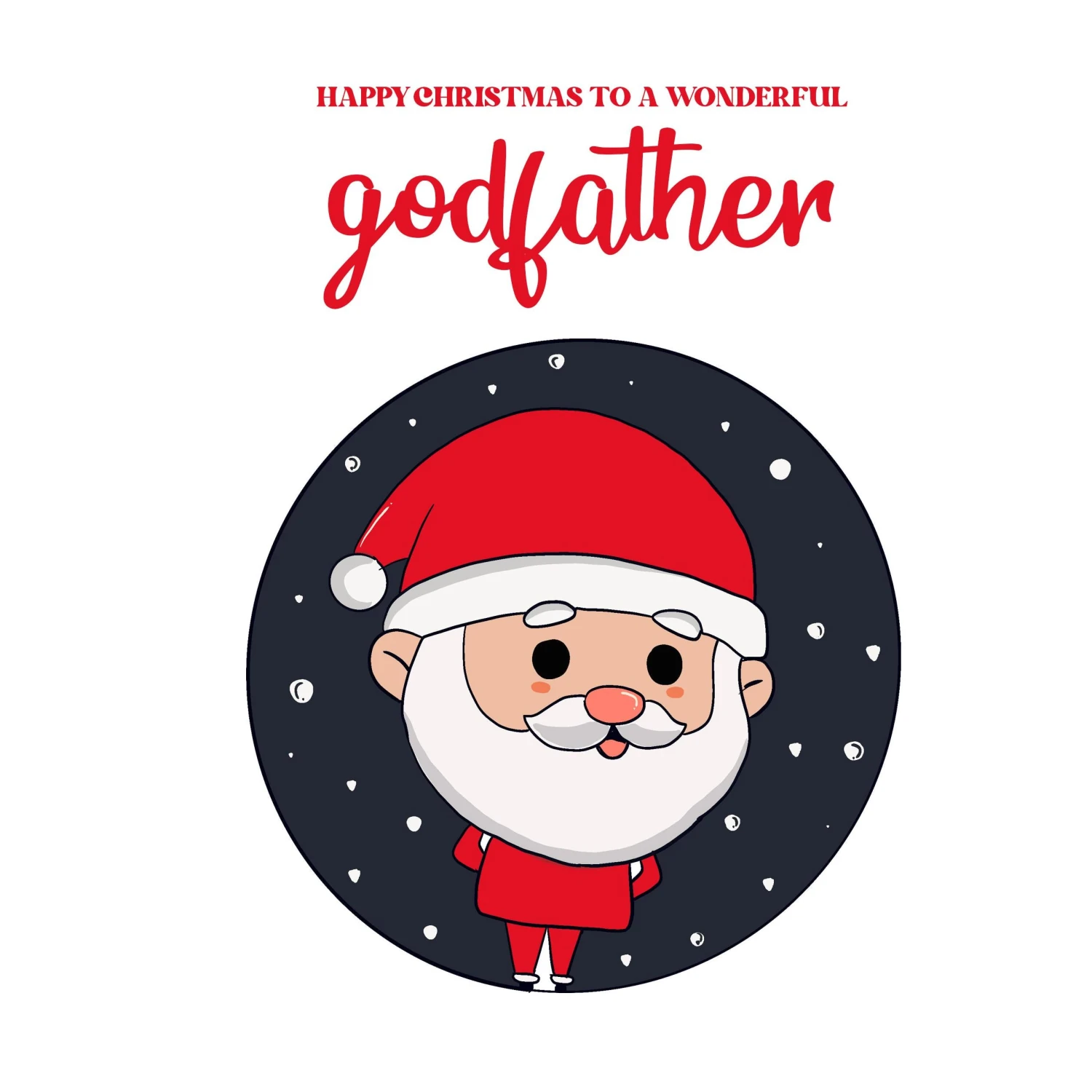 Happy Christmas Godfather Cute Santa Confetti-exploding Greetings Card 4 Happy Christmas Godfather Cute Santa Confetti-exploding Greetings Card - Image 2