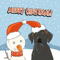 Kiwi Merry Christmas Black Labrador And A Snowman Confetti-exploding Greetings Card -Christmas Decoration Shop 1 591d94d2 32c2 4393 8c52 8424a626fac4