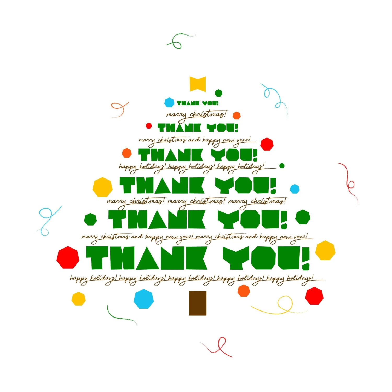 Merry Christmas And Happy New Year Thank You Christmas Tree Confetti-exploding Greetings Card 4 Merry Christmas And Happy New Year Thank You Christmas Tree Confetti-exploding Greetings Card - Image 2