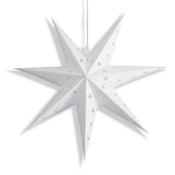 LANTERN + CORD + BULB | 24" White 7-Point Weatherproof Star Lantern Light Lamp, Hanging Decoration -Christmas Decoration Shop 24STRPL7 WH 9aa7f6a1 6931 4c33 a25e 73edd5be597e