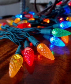 25 Outdoor RGB LED C9 Strawberry String Lights, 16.6FT Green Cord, Weatherproof, Expandable -Christmas Decoration Shop 25 outdoor rgb led c9 strawberry string lights 16 6ft green cord weatherproof expandable 19