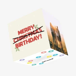 Merry Christmas Birthday Confetti-exploding Greetings Card