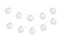 BLOWOUT 4" White Shimmering Nylon Lantern Party String Lights (8FT, Expandable) -Christmas Decoration Shop 4 white nylon party string lights 69