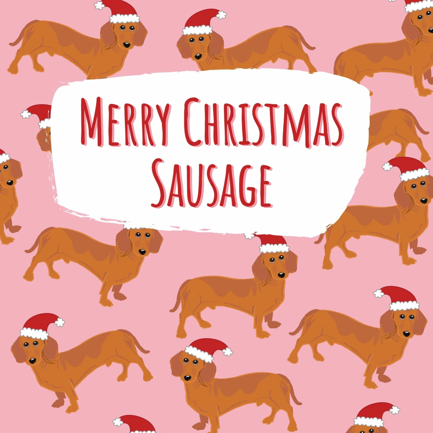 Merry Christmas Sausage Dachshund Card 3D Cube Card 4 Merry Christmas Sausage Dachshund Card 3D Cube Card - Image 2