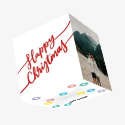 Happy Christmas Minimalist Confetti-exploding Greetings Card