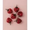6 Pack | 1.5" Red Cora Mercury Glass Heart Ornaments Christmas Tree Decoration -Christmas Decoration Shop 6 pack mercury glass ornaments cora heart red