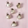 6 Pack | 1.75" Silver Elizabeth Mercury Glass Diamond Ornaments Christmas Tree Decoration