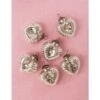 6 Pack | 3" Silver Viola Mercury Glass Heart Ornament Christmas Tree Decoration -Christmas Decoration Shop 6 pack small mercury glass ornaments viola design heart shape silver