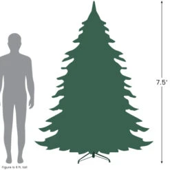 Northlight 7.5' Pre-Lit Full Winema Pine Flocked Artificial Christmas Tree - Clear Lights -Christmas Decoration Shop 7.527 50351.1684933384