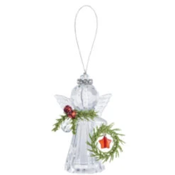 Teeny Mistletoe Angel W/Wreath Ornament