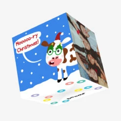 Cute Cow Christmas Confetti-exploding Greetings Card