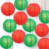 12-pc Red And Green Holiday Christmas Party Pack Paper Lanterns Combo Set -Christmas Decoration Shop CHRISTMAS34 CM 2