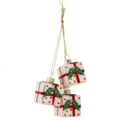 5" Glass Triple Package Drop Ornament