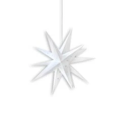 16" White Moravian Weatherproof Star Lantern Lamp, Multi-Point Hanging Decoration
