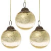 3-PACK | 2.5" Gold Ava Mercury Glass Ball Ornament Christmas Holiday Decoration -Christmas Decoration Shop OR213GD 3