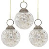 3-PACK | 2" Silver Mona Mercury Glass Lined Ball Ornament Christmas Decoration