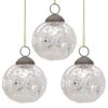 3-PACK | 3" Silver Posey Mercury Glass Pumpkin Ornament Christmas Decoration -Christmas Decoration Shop OR91SV 3
