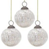 3-PACK | 3" Silver Mona Mercury Glass Lined Ball Ornament Christmas Decoration -Christmas Decoration Shop OR95SV 3