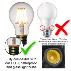 Triple Socket White Weatherproof Outdoor Pendant Light Lamp Cord For Lanterns, E26, 19 FT -Christmas Decoration Shop OUT led bulb issue 2048x 733a4521 a8ab 448c a903 ea582c68e6a8