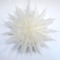 32" White Sleet Snowflake Lantern Pizzelle Design - Great With Or Without Lights - Ideal For Holiday And Snowflake Decorations, Weddings, Parties, And Home Decor -Christmas Decoration Shop SD 081UNLIT