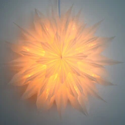 32" White Apricity Snowflake Lantern Pizzelle Design - Great With Or Without Lights - Ideal For Holiday And Snowflake Decorations, Weddings, Parties, And Home Decor -Christmas Decoration Shop SD 083 16ALT2