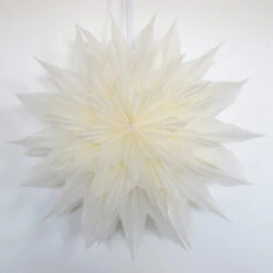 32" White Apricity Snowflake Lantern Pizzelle Design - Great With Or Without Lights - Ideal For Holiday And Snowflake Decorations, Weddings, Parties, And Home Decor -Christmas Decoration Shop SD 083 16UNLIT