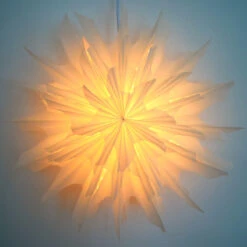 24" White Icicle Snowflake Lantern Pizzelle Design - Great With Or Without Lights - Ideal For Holiday And Snowflake Decorations, Weddings, Parties, And Home Decor -Christmas Decoration Shop SD 084DARKALT 631a0939 ef6e 434e 804d 5e7d4360cb58