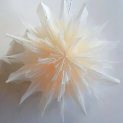 32" White Icicle Snowflake Lantern Pizzelle Design - Great With Or Without Lights - Ideal For Holiday And Snowflake Decorations, Weddings, Parties, And Home Decor