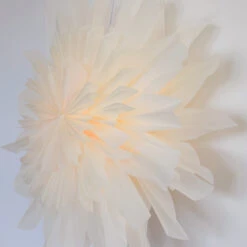 32" White Snowfall Snowflake Lantern Pizzelle Design - Great With Or Without Lights - Ideal For Holiday And Snowflake Decorations, Weddings, Parties, And Home Decor -Christmas Decoration Shop SD 086ALT