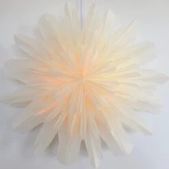 32" White Snowfall Snowflake Lantern Pizzelle Design - Great With Or Without Lights - Ideal For Holiday And Snowflake Decorations, Weddings, Parties, And Home Decor -Christmas Decoration Shop SD 086MAIN