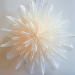 32" White Snowfall Snowflake Lantern Pizzelle Design - Great With Or Without Lights - Ideal For Holiday And Snowflake Decorations, Weddings, Parties, And Home Decor