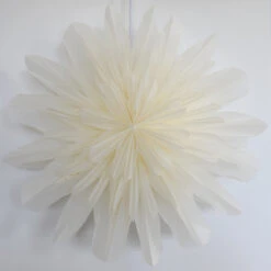 32" White Snowfall Snowflake Lantern Pizzelle Design - Great With Or Without Lights - Ideal For Holiday And Snowflake Decorations, Weddings, Parties, And Home Decor -Christmas Decoration Shop SD 086UNLIT
