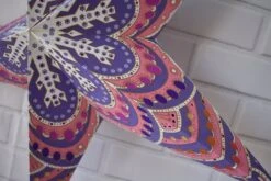 24" Purple Snowflake Paper Star Lantern, Hanging Wedding & Party Decoration -Christmas Decoration Shop SD 31 PUN