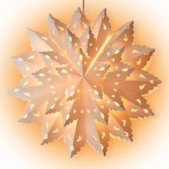 Quasimoon Pizzelle Paper Snowflake Lantern (22-Inch, Bright White, Blizzard Wreath Snowflake Design) - Great With Or Without Lights - Holiday Snowflake Decoration -Christmas Decoration Shop SD76lit1 ac18a836 4f45 4a05 a382 7725a34508fa