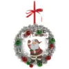 Vintage Santa In Silver Wreath "Merry Christmas" Ornament -Christmas Decoration Shop Santa in silver wreath ornament 34874.1679516513