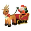 Brite Star 6' Santa In Sleigh With Reindeer Outdoor Christmas Inflatable Yard Decoration 49-030-00