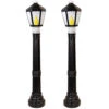 Set Of 2 Black Lamp Post Lighted Christmas Blow MoldsC5051
