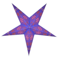 24" Blue / Copper Glitter Winds Paper Star Lantern, Hanging Decoration -Christmas Decoration Shop blue copper glitter wind paper star lantern decoration image 2