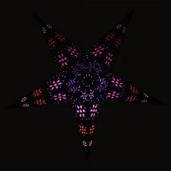 24" Blue / Copper Glitter Winds Paper Star Lantern, Hanging Decoration -Christmas Decoration Shop blue copper glitter wind paper star lantern decoration image 3