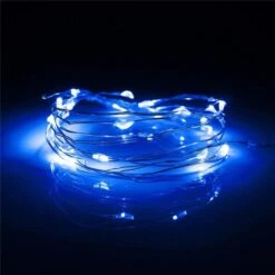 7.5 FT | 20 LED Battery Operated Blue Fairy String Lights With Silver Wire