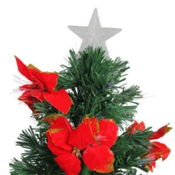 3' Pre-Lit Medium Fiber Optic Red Poinsettias Artificial Christmas Tree - Multicolor Lights 9 3' Pre-Lit Medium Fiber Optic Red Poinsettias Artificial Christmas Tree - Multicolor Lights -Christmas Decoration Shop dak gd 47090 2 22053.1588414608